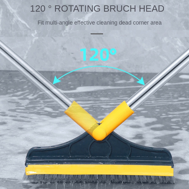 Bàn Chải Lông Cứng Cán Dài 2 Trong 1 Vệ Sinh Sàn Nhà Tắm