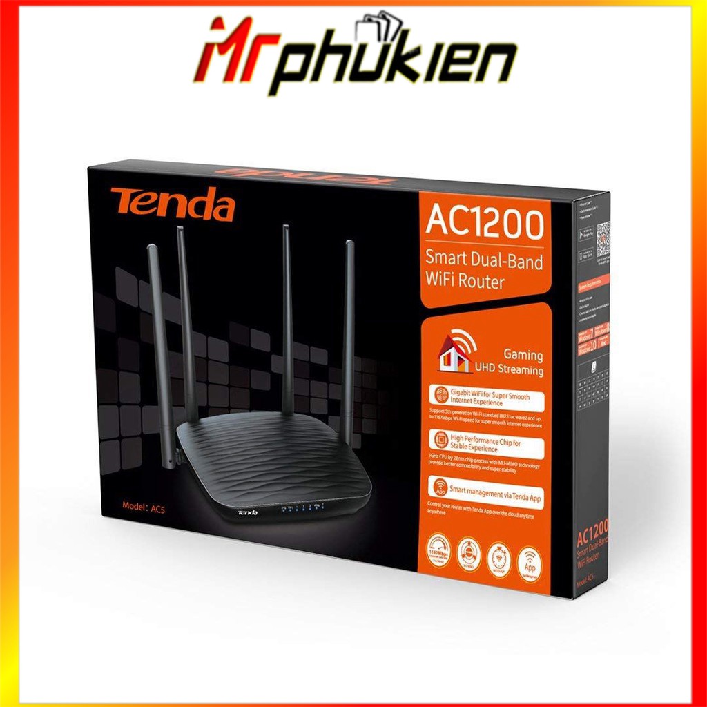Bộ Phát Wifi Chuẩn AC1200 Tenda AC5 - MrPhukien