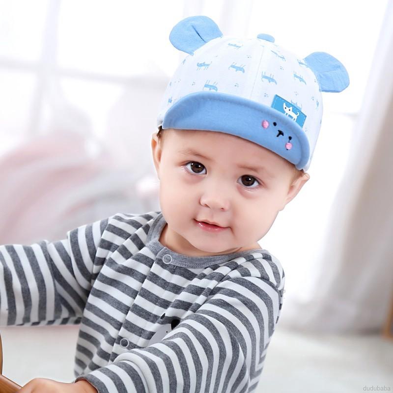 Mũ bóng chày chống nắng có lưỡi trai lật in hình hoạt họa đáng yêu cho bé