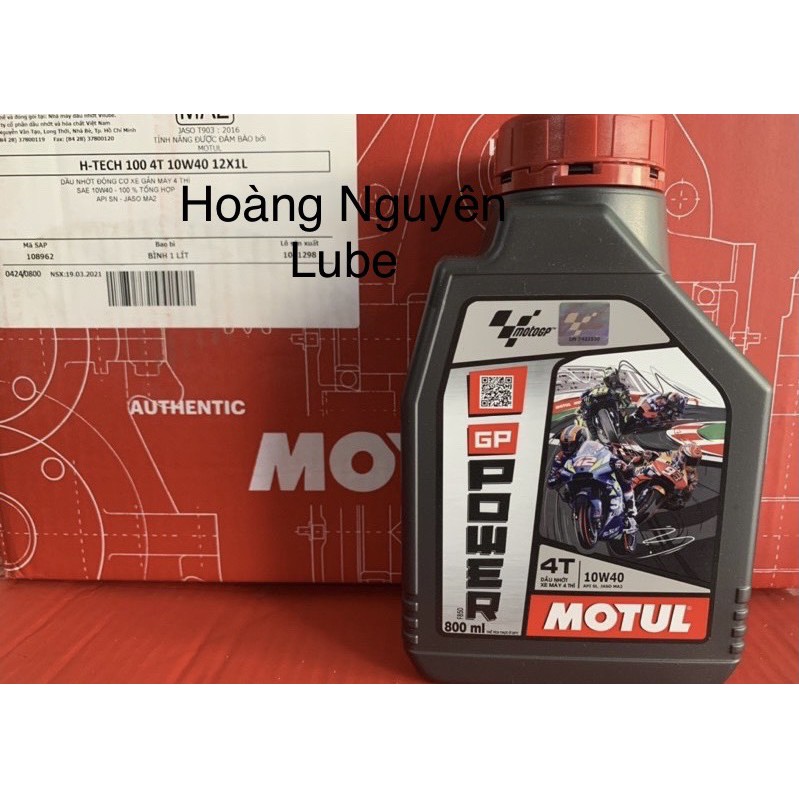 Dầu nhớt Motul moto GP Power 10W40 MA2 chai 800ml và 1L - nhớt xe số - dòng nhớt mới của hãng Motul tương tụ 3100 Silver