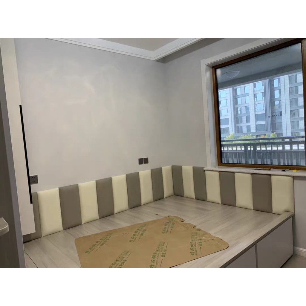 Tấm nệm da dán tường màu trơn trang  trí nhà cửa phòng khách phòng ngủ đầu giường độ dày 3cm chính hãng