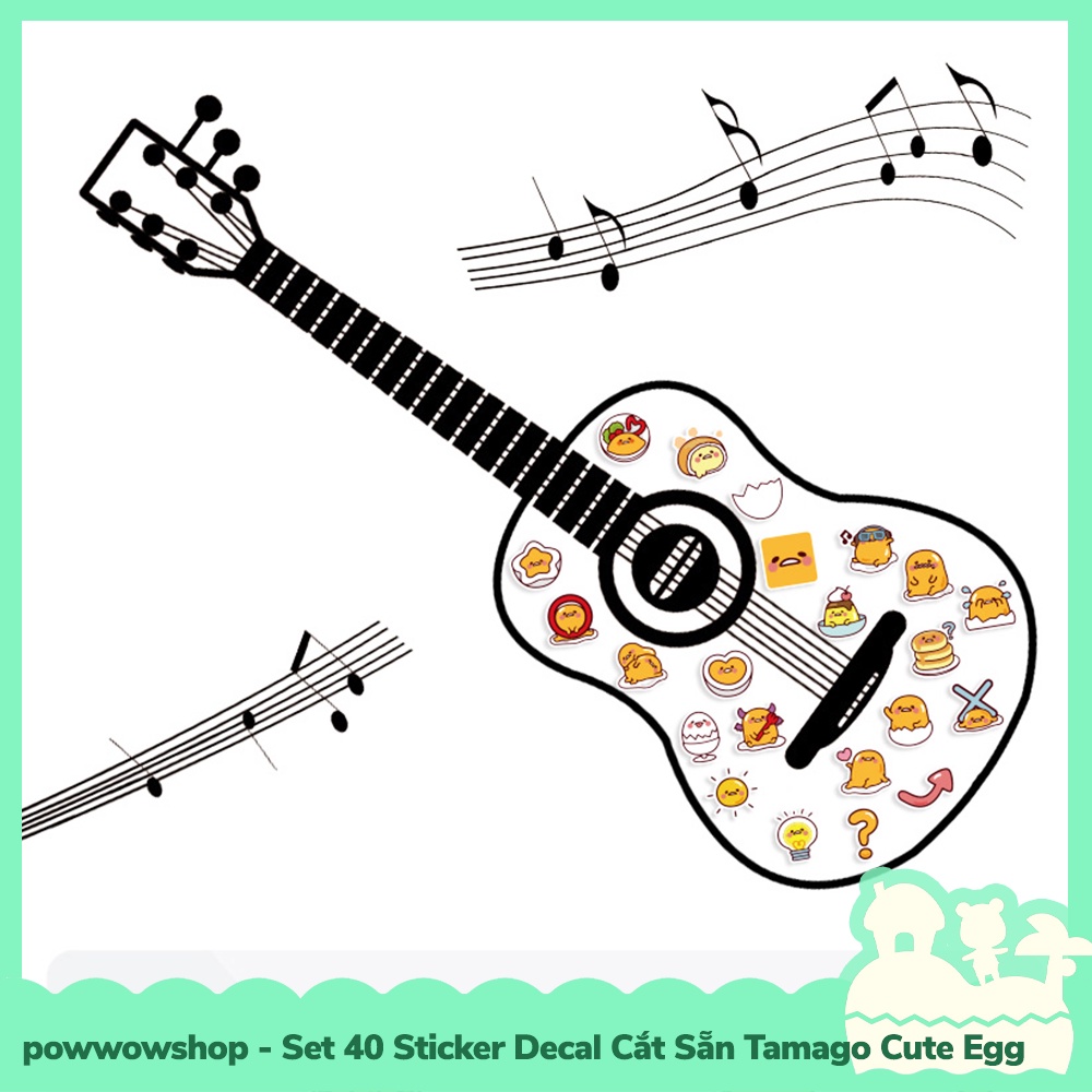 [Sẵn VN - Hỏa Tốc] Set 40 Sticker Mini Decal Dán Trang Trí Vật Dụng Mẫu Tamago Cute Eggs