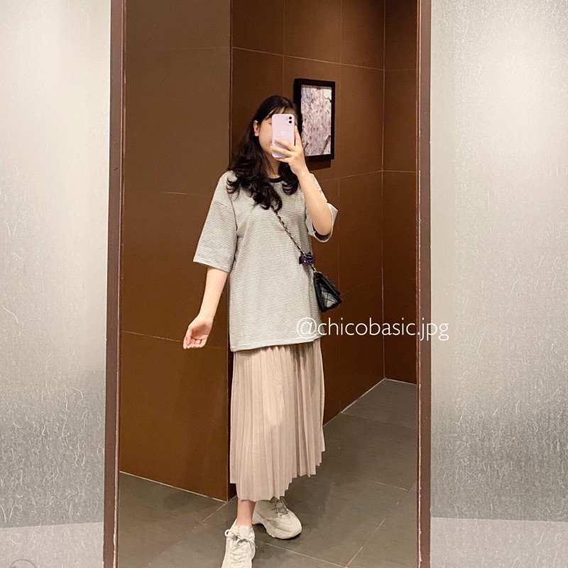 Chân váy xếp ly dáng dài siêu HOT 2 màu dễ phối đồ hàng l1 chất đẹp khỏi bàn