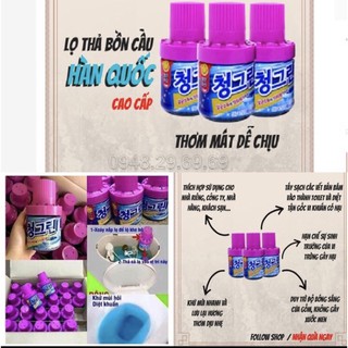 Lọ Thả Bồn Cầu [FREESHIP]  Chai Thả Bồn Cầu Hàn Quốc Diệt Sạch Vi Khuẩn, Tẩy Sạch Các Vết Bẩn, Khử Mùi Tanh