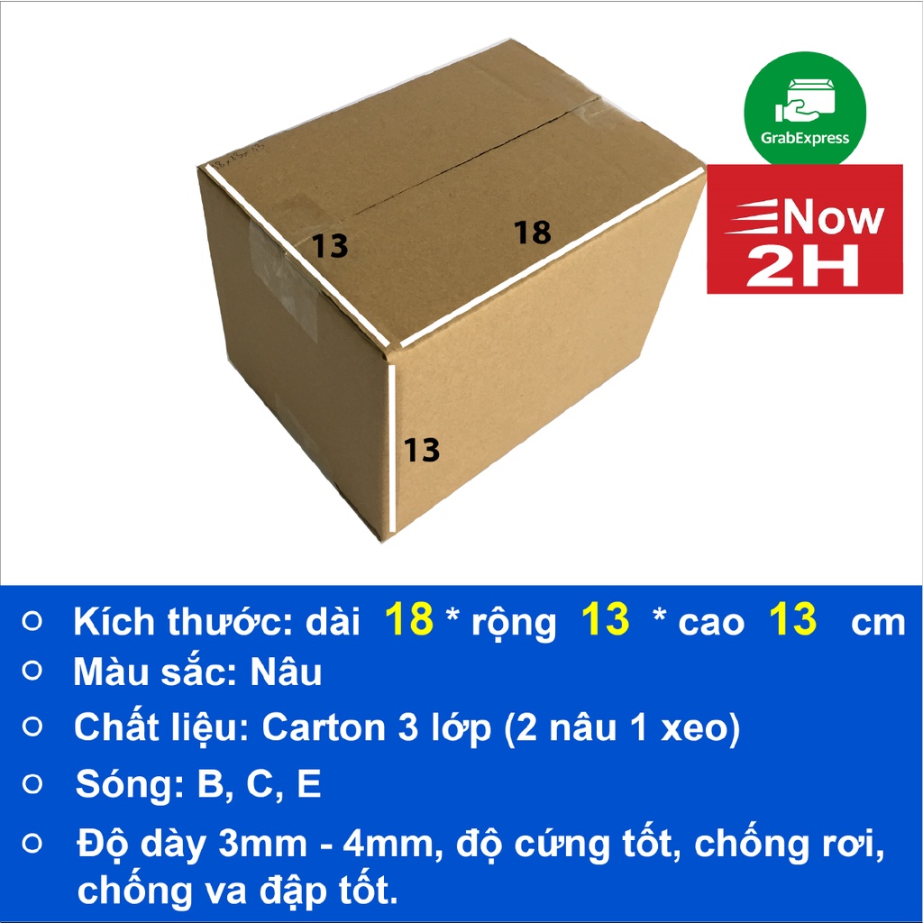 hộp giấy carton 18x13x13 đóng gói hàng hóa bộ 100