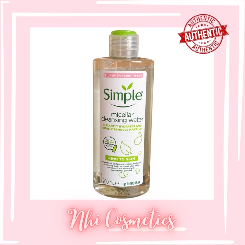 Nước Tẩy Trang Simple Kind To Skin Micellar Warer