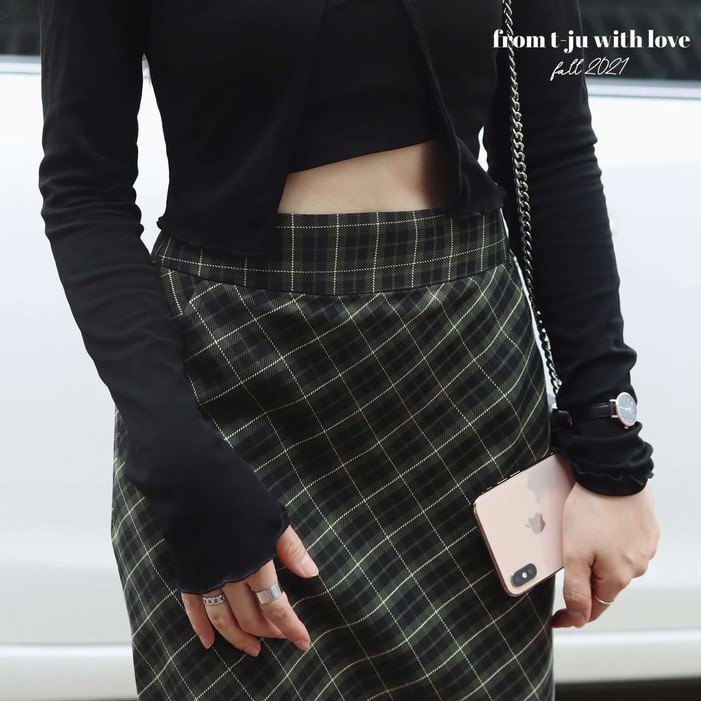 Chân váy suông dài kẻ caro, trơn, Chân váy suông dài sọc caro, trơn xẻ sau, ulzzang, hàn quốc, thiết kế T-Ju (cv lily) | BigBuy360 - bigbuy360.vn