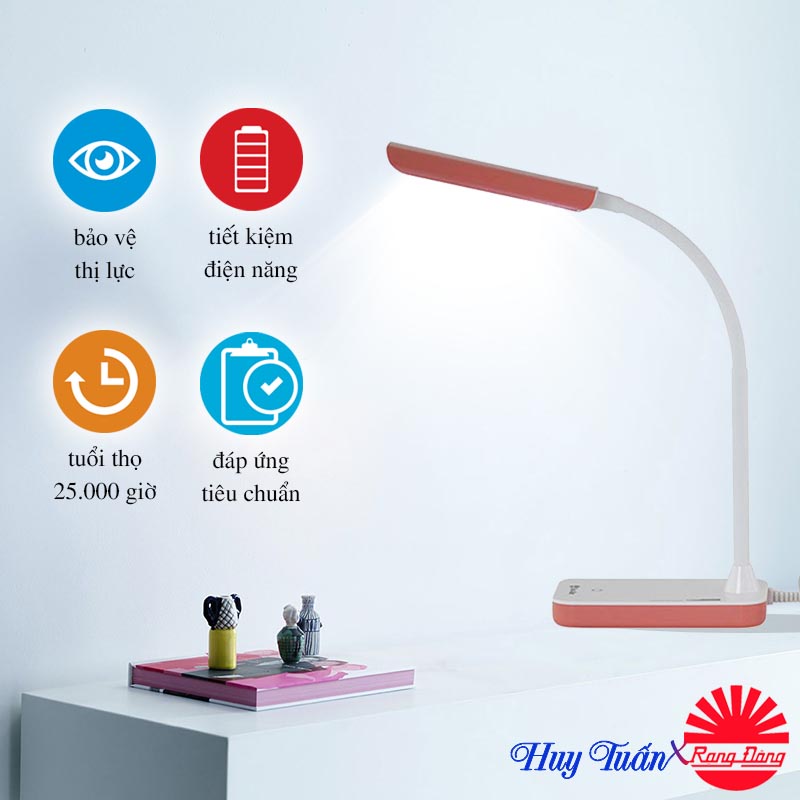 Đèn bàn học LED chống cận thị cảm ứng thông minh chính hãng Rạng Đông RL-20V2.LED