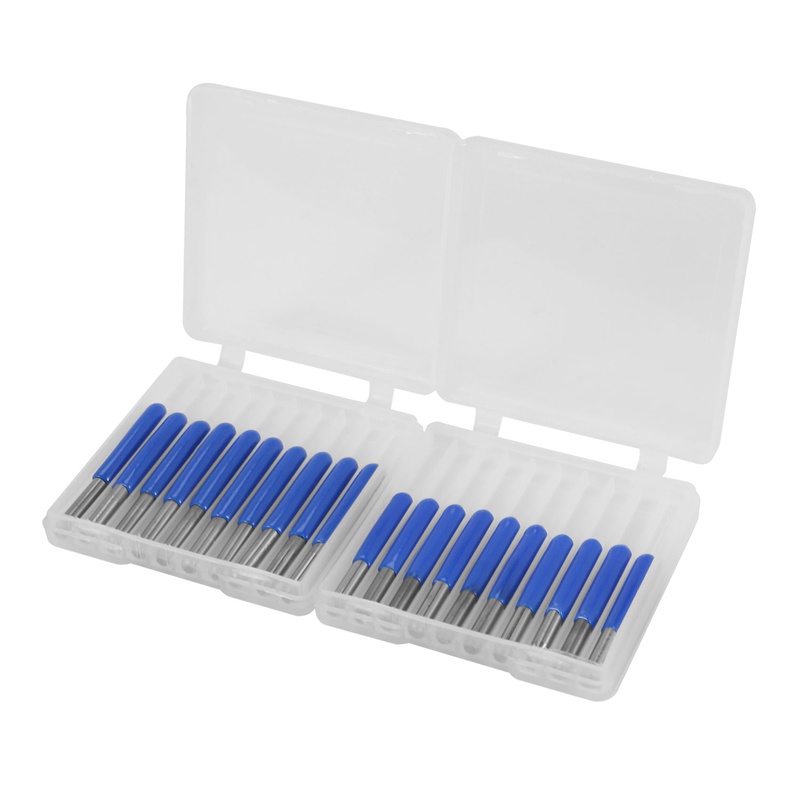 Set 20 Mũi Phay CNC Hình Chữ V 3.175mm 10 / 15 / 20 / 30 Độ Chuyên Dụng