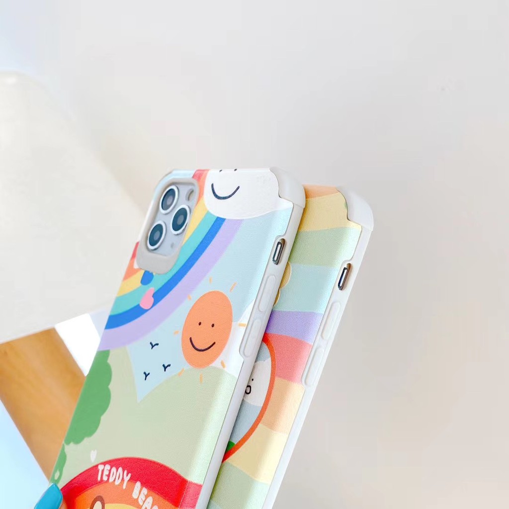 Ốp điện thoại mềm hình gấu cầu vồng cho iPhone 7 8 SE2020 Plus X XS XR XSmax 11 Pro Promax | BigBuy360 - bigbuy360.vn
