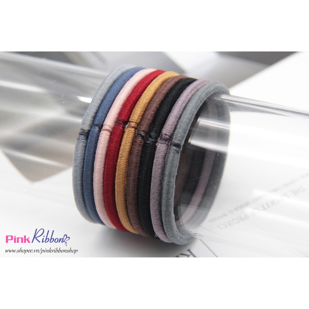 Chun cột tóc sợi bóng cao cấp - SET 5C - chun người lớn