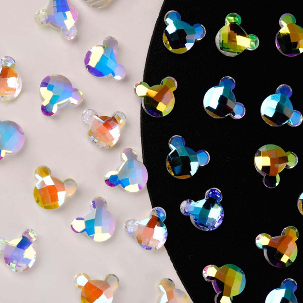 [Hàng mới về] Phụ kiện trang trí móng nghệ thuật hình chuột mickey 3d nhiều màu lấp lánh sang trọng diy