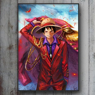 TRANH CANVAS ANIME ONE PIECE treo tường in theo yêu cầu 22 - Monkey D. Luffy