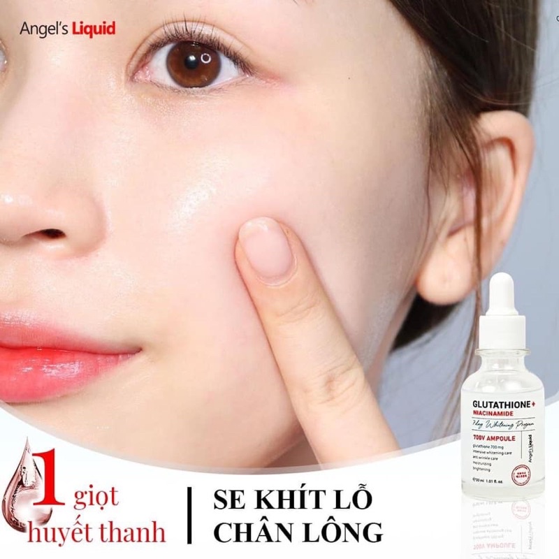 Huyết Thanh Truyền Trắng Hỗ Trợ Giảm Nám Angel’s Liquid GLUTATHIONE + NIACINAMIDE V-AMPOULE