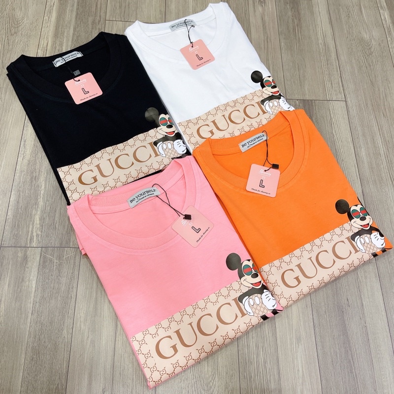 Áo Thun phông UNISEX in LOGO MICKEY Guci - Hình chụp thật