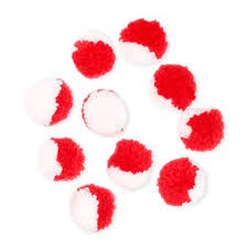 pompom 2 màu 3cm 17 gram khoảng 30 viên làm scrunchies