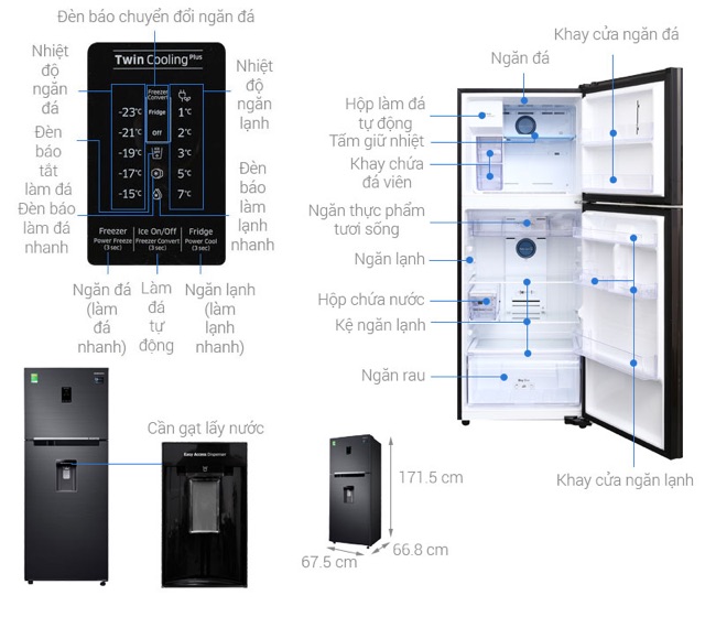 Tủ lạnh Samsung Inverter 360 lít RT35K5982BS/SV(Miễn phí giao tại HCM-ngoài tỉnh liên hệ shop)