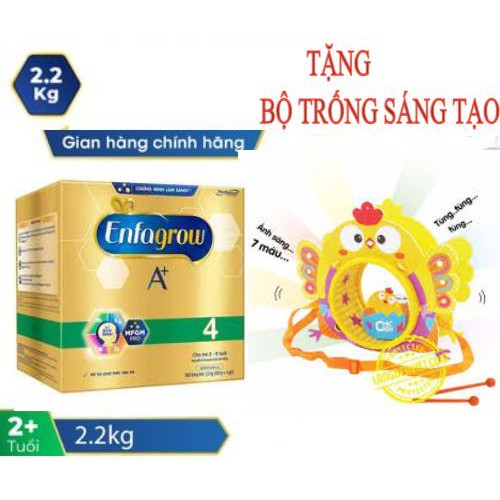 [TẶNG TRỐNG SÁNG TẠO CHO BÉ] Sữa Bột Enfagrow A+ 4 hộp giấy 2.2kg