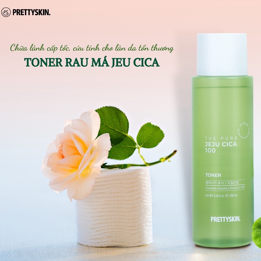 Nước Hoa Hồng Rau Má Pretty Skin - PrettySkin The Pure Jeju Cica100 Toner 250ml