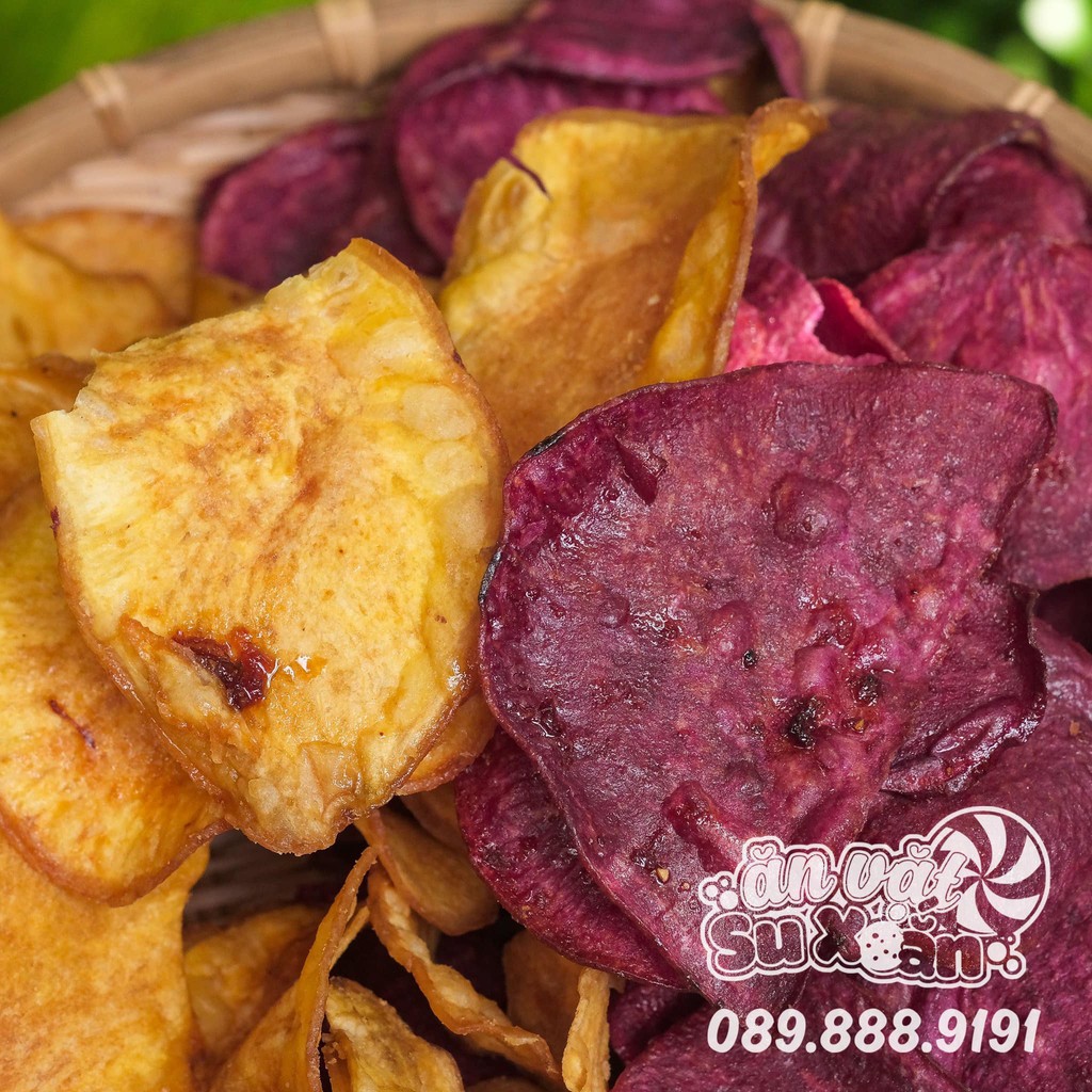Snack giảm cân khoai lang sấy Ăn Vặt Su Xoắn
