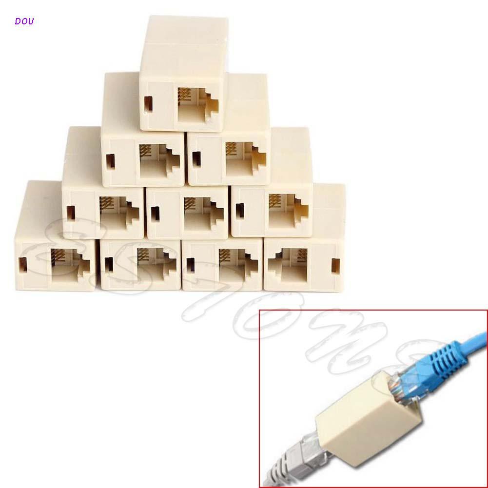 Set 10 Đầu Nối Dây Cáp Mạng Lan Rj45 Cat5 Mới