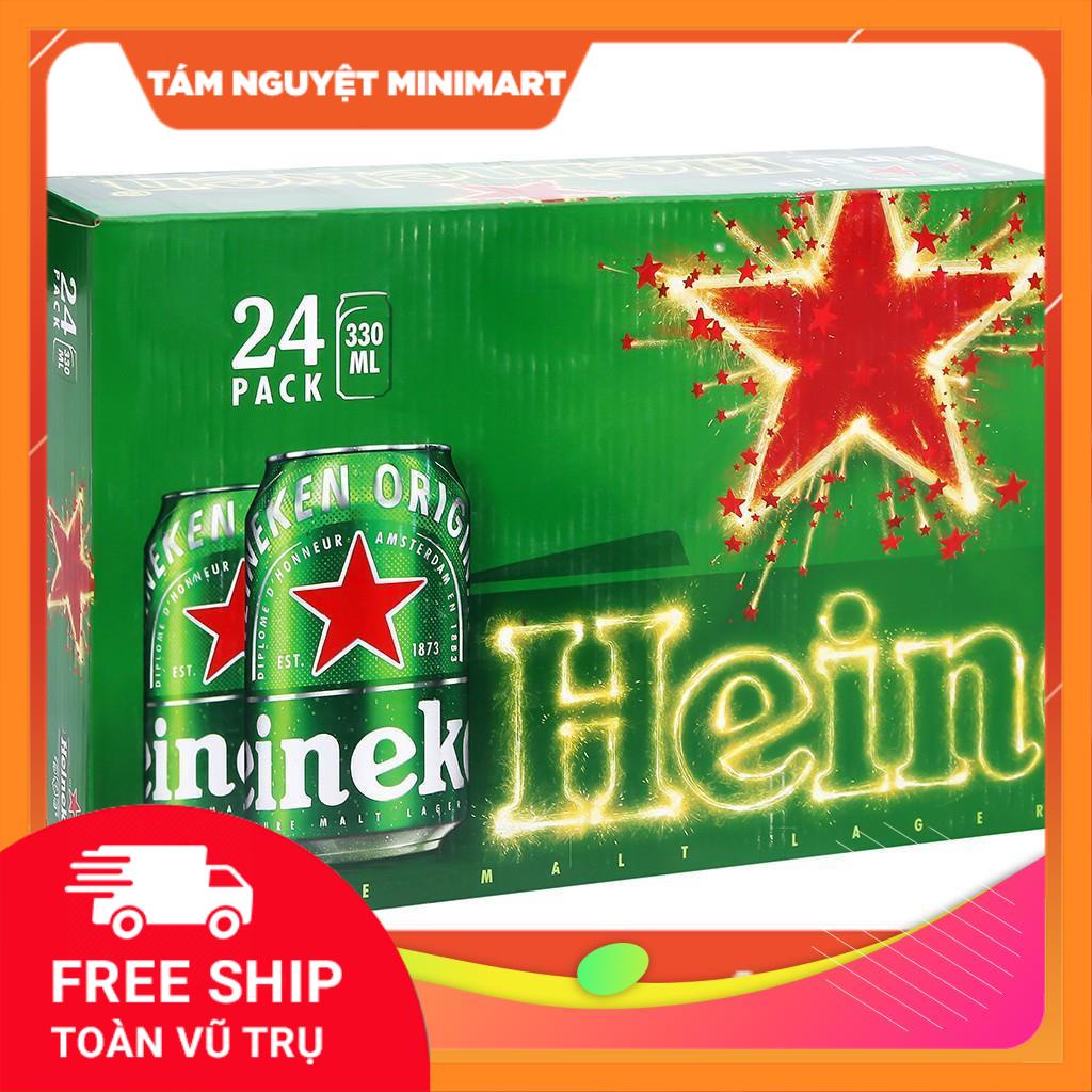 Thùng bia Heineken xanh 24 lon x 330ml
