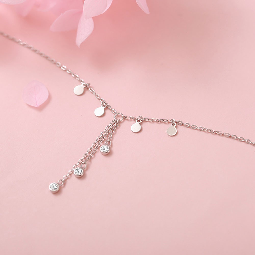 MOCHO Women Clavicle Chain Minimalism Fine Jewelry Choker Necklace Sequins Elegant Brithday Gift Alloy Zircon Simple Peach Heart