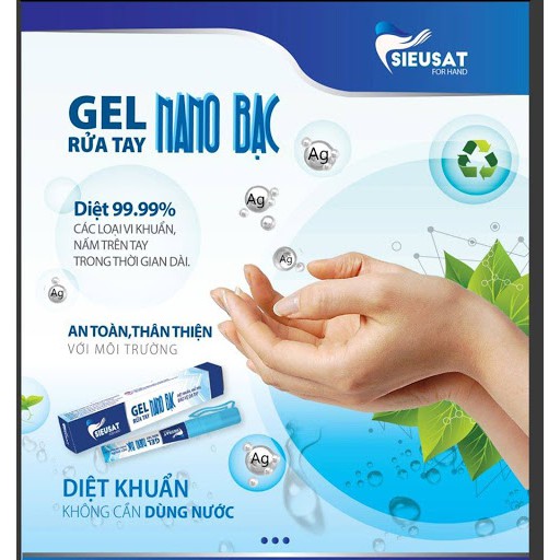 [CHÍNH HÃNG] Gel rửa tay khô NANO BẠC Sieusat for hand - bảo vệ da tay (Viện Kiểm nghiệm thuốc trung ương nghiên cứu) | BigBuy360 - bigbuy360.vn