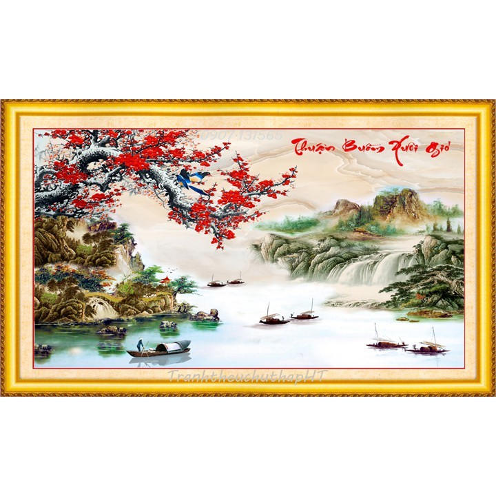 Tranh đính đá Thuận buồm xuôi gió 100x60cm VS229