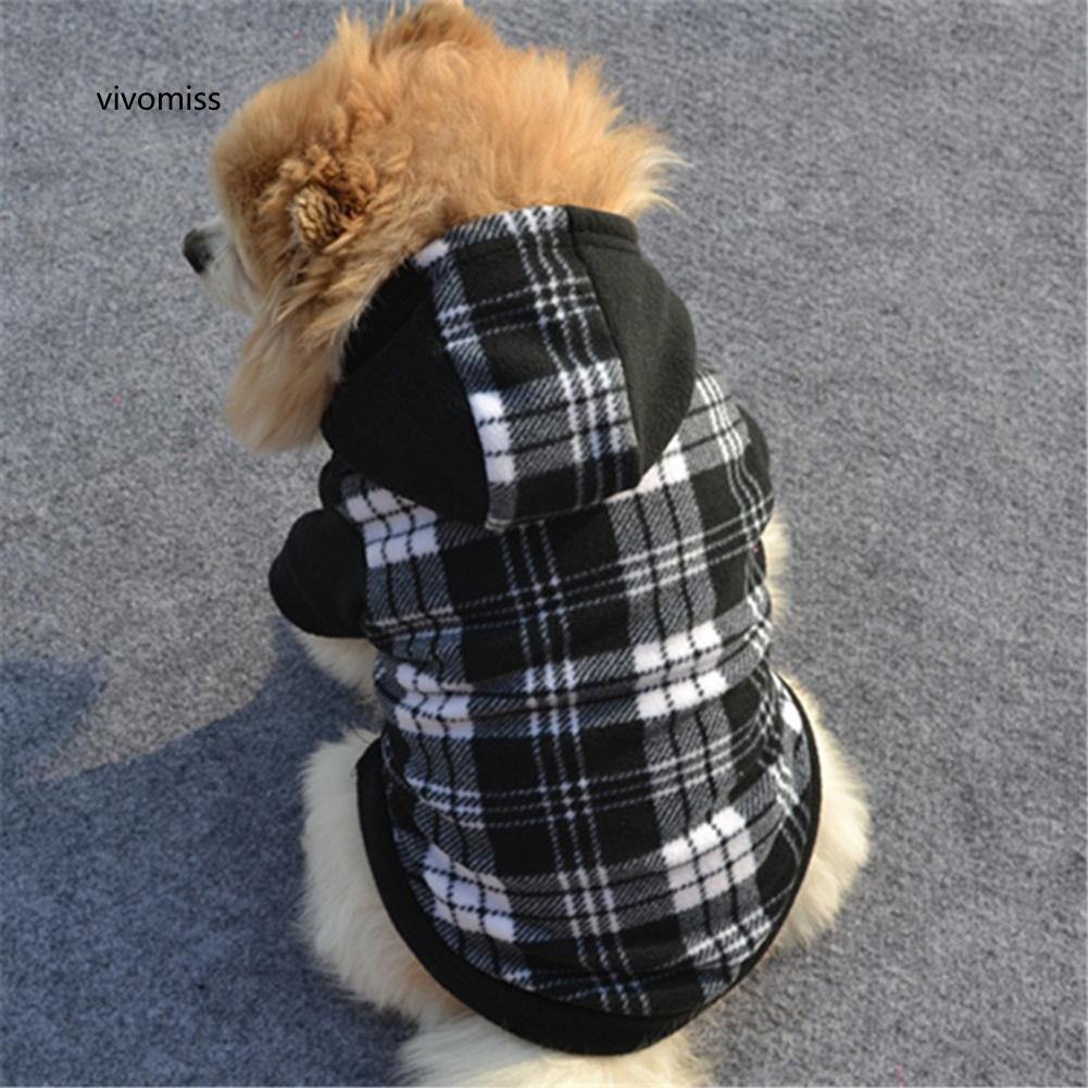Áo hoodie họa tiết caro thời trang cho thú cưng