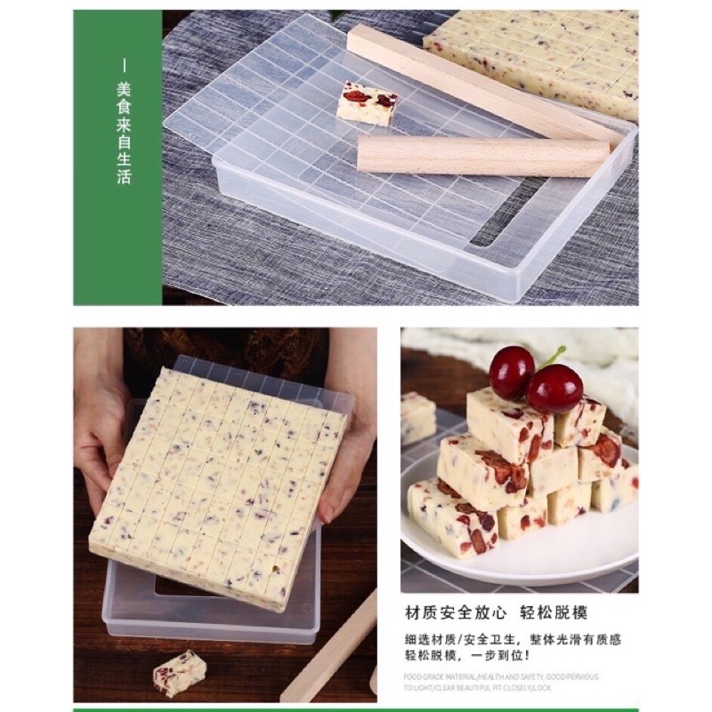 Khuôn làm kẹo Nougat đế rời 60 viên