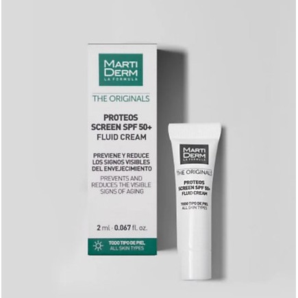 Kem chống nắng phổ rộng MartiDerm The Originals Proteos Screen SPF50+ Fluid Cream 2ml
