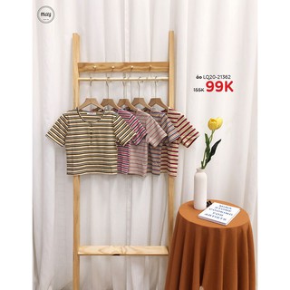 Áo croptop kẻ ngang khuy cổ #76