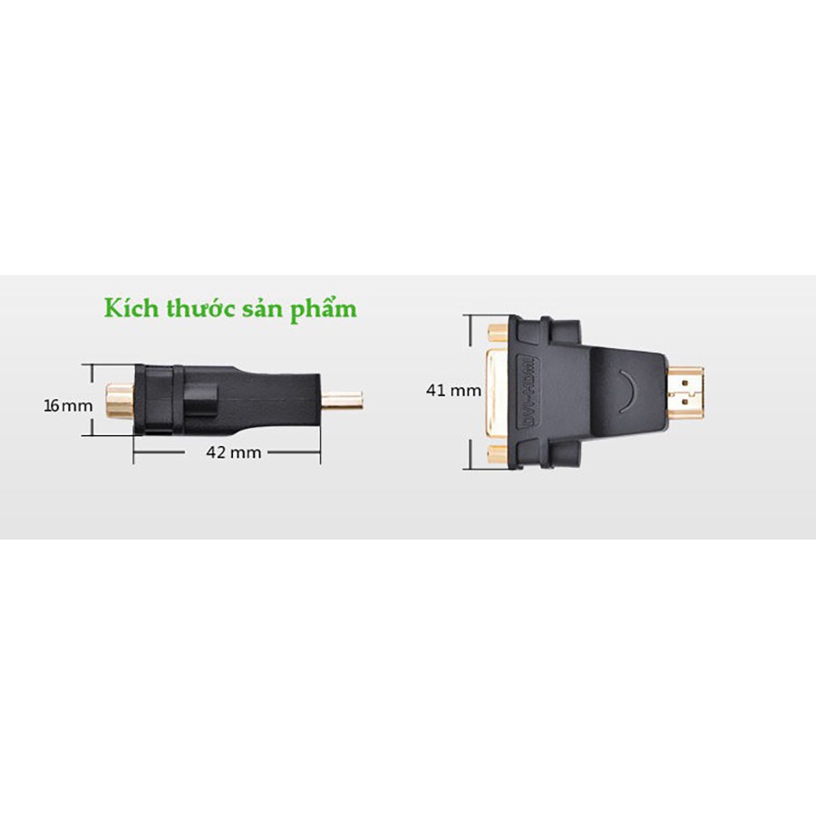 [Mã ELHACE giảm 4% đơn 300K] Đầu chuyển đổi HDMI sang DVI-I âm Ugreen 20123 chính hãng - HapuStore
