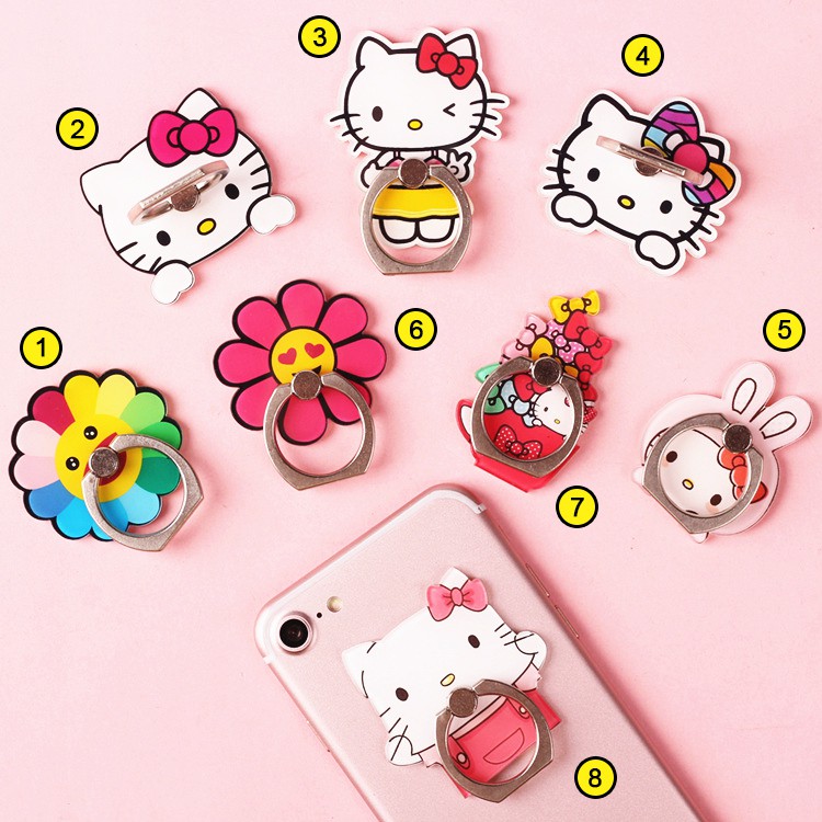 Iring Giá Đỡ Điện Thoại Chiếc Nhẫn Hình Hello Kitty Xinh Xắn Bám Siêu Chắc !