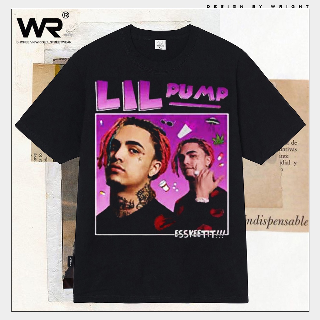 HVNZ /Áo thun Wright nam rapper Lil Pump phong cách nhạc hip hop streetwear cotton cổ tròn form rộng!