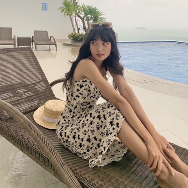 [Mã SKAMA06 giảm 8% tối đa 50K đơn 250K] Floral Sling Dress (Đầm dây hoa) | BigBuy360 - bigbuy360.vn