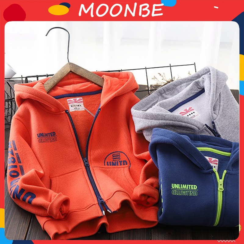 Áo hoodie kéo khóa cho bé thu đông chất nỉ bông dày dặn size đại đến 65kg - Áo Hoodie Zip UNLIMITED