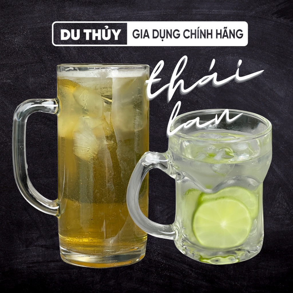 Bộ 6 Ly thủy tinh có quai uống có quai hàng Thái Lan thương hiệu thủy tinh Union Glassware dung tích 400ml