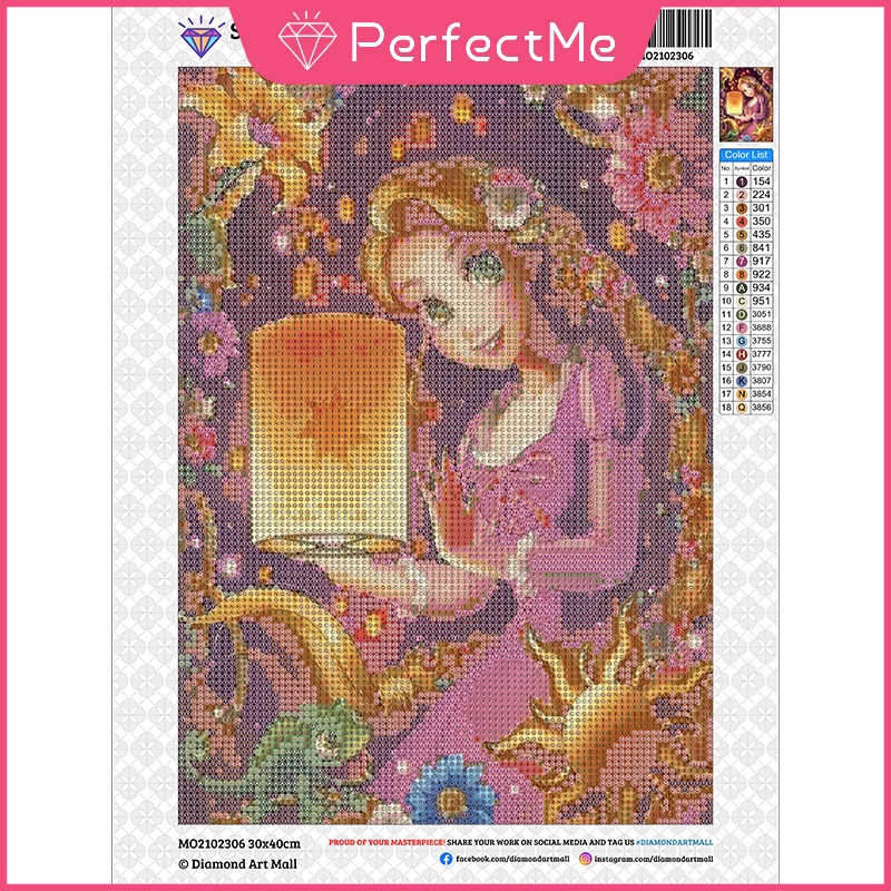 Bộ tranh đính đá 5D họa tiết công chúa độc đáo kích thước 30x40cm DIY dùng trang trí