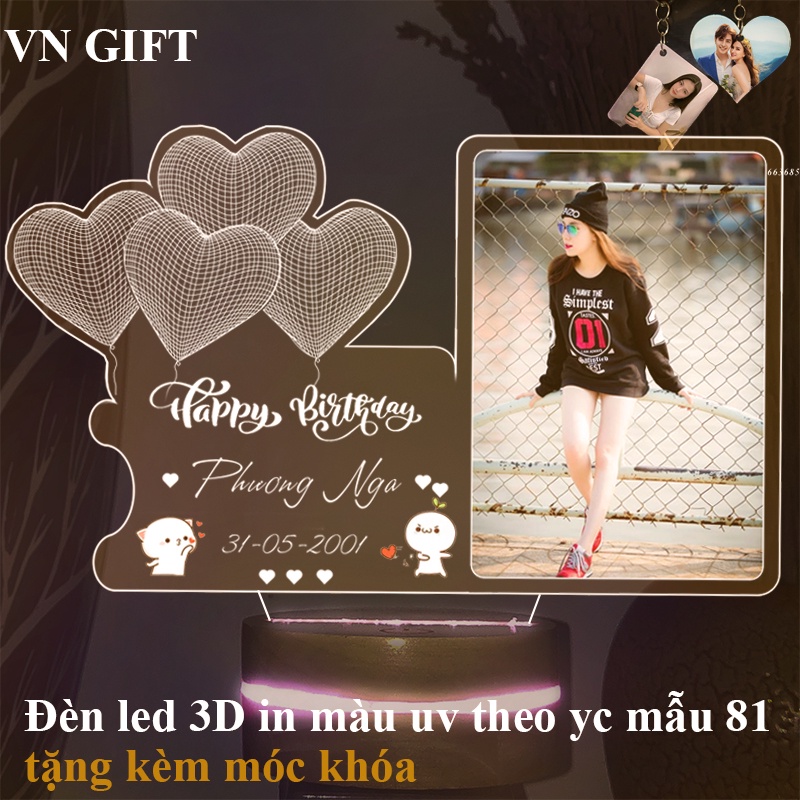 [Hot] Đèn led 3D in hình theo yêu cầu, quà tặng sinh nhật, quà cưới, đèn ngủ