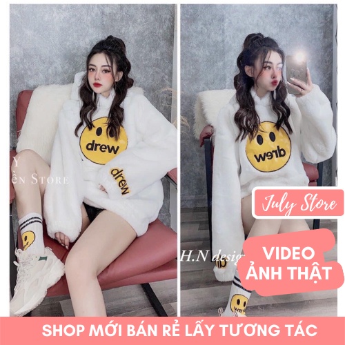 Áo Hoodie Drew Mặt Cười Chất Lông Mềm Dày Ấm Mềm Mịn Phong Cách Thời Trang Hàn Quốc | BigBuy360 - bigbuy360.vn