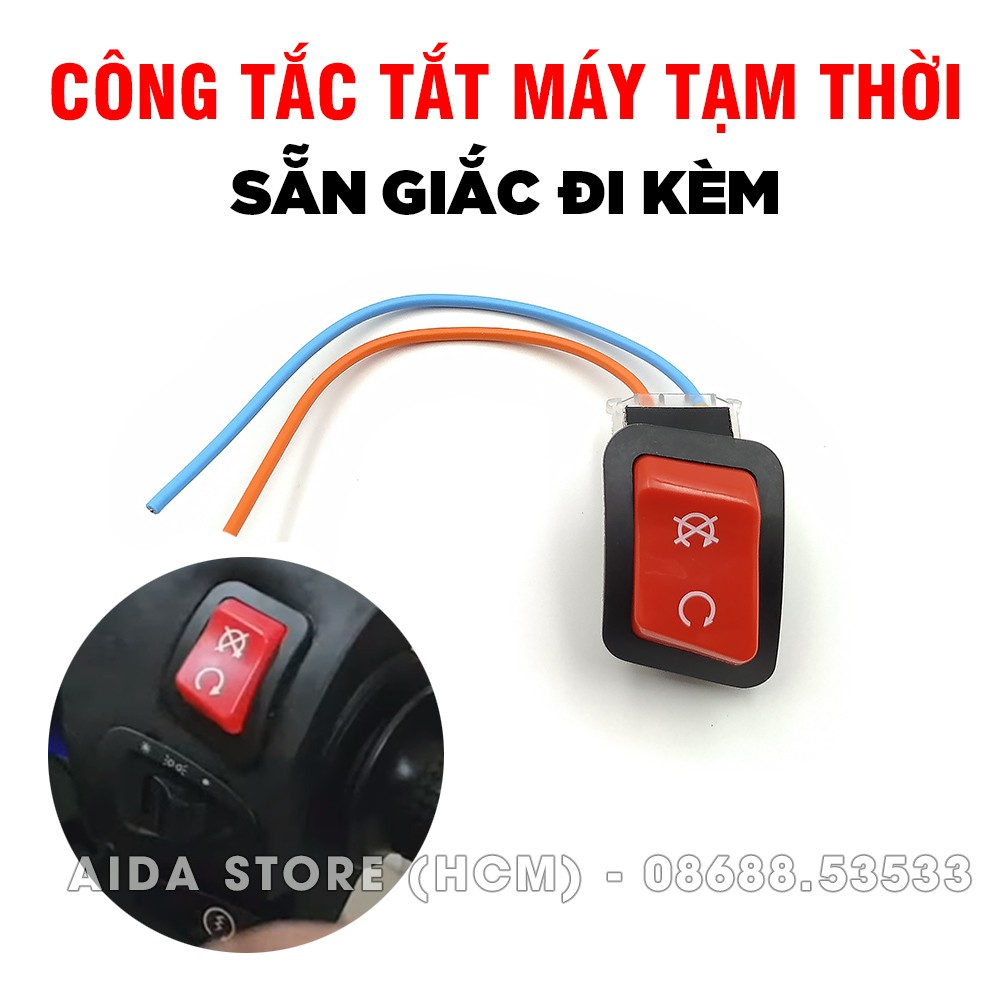 [Mã LIFEAUMAY giảm 10% tối đa 30k đơn 150k] Công tắc xe máy sẵn giắc dùng tắt máy, tắt động cơ tạm thời