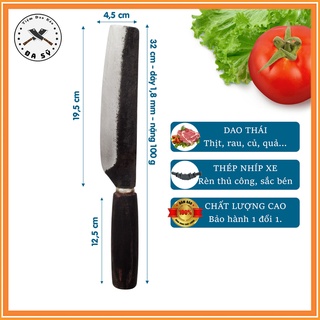  Dao Thái Bé Nhíp Xe Thái Thịt Thái Rau Gọt Hoa Quả Dao Rèn Từ Thép Nhíp Xe Siêu Bền Cán Gỗ Chắc Chắn - D9 