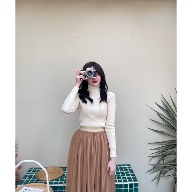 Áo len nữ cổ lọ  thời trang công sở 6SIX closet
