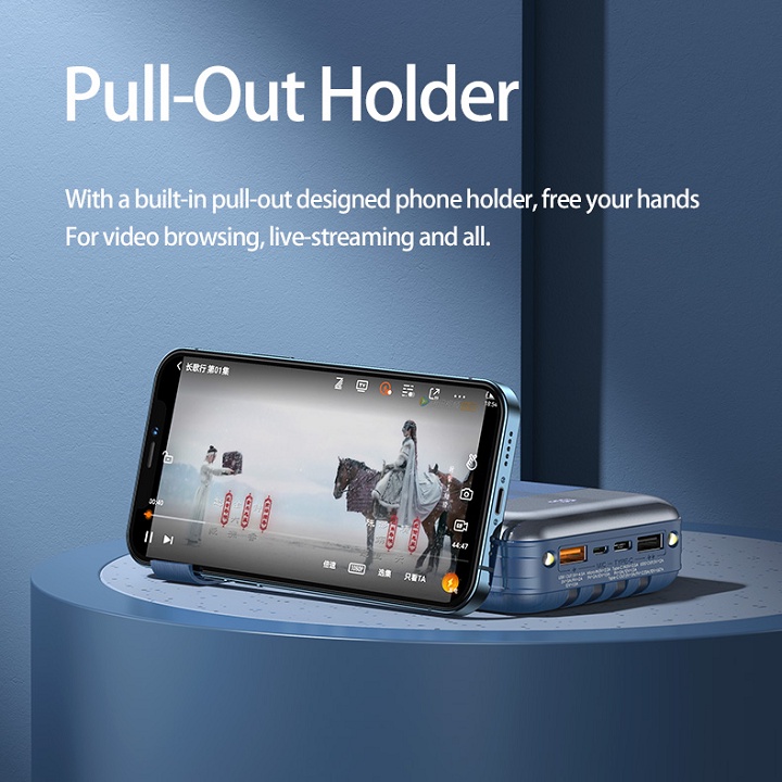 Pin dự phòng sạc nhanh Remax RPP-199 30000mAh hỗ trợ QC3.0 PD 20W tích hợp 04 cáp sạc vào, ra đa năng Max 22.5W