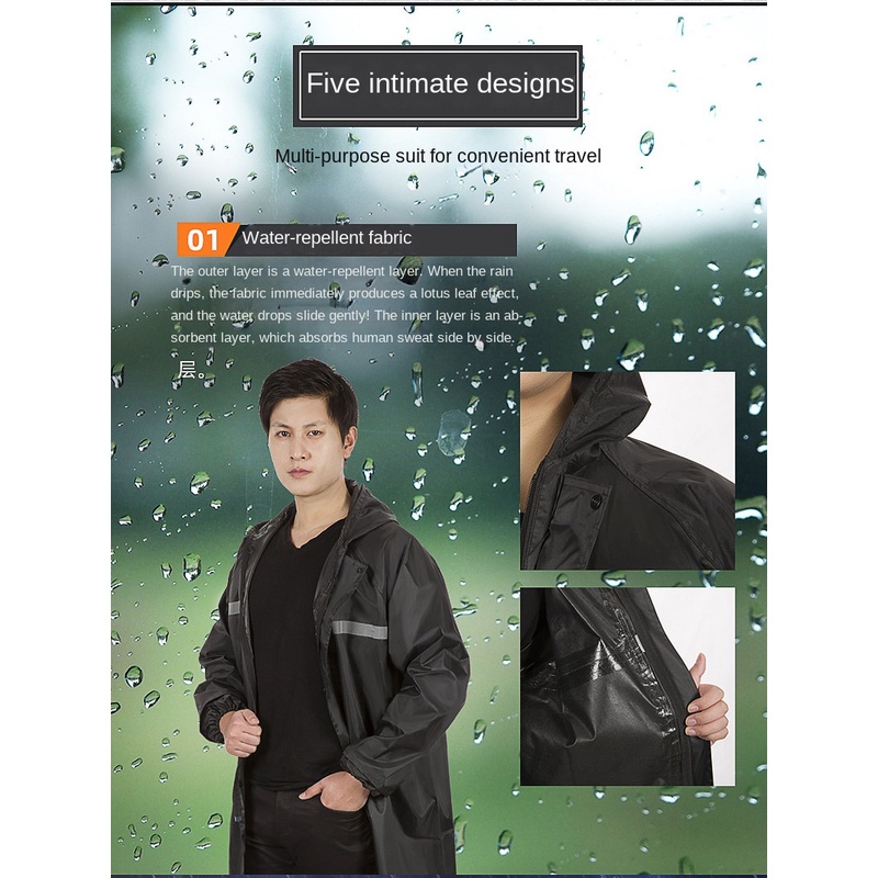 Áo Mưa Vải Oxford Phản Quang Dành Cho Người Lớn