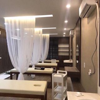 Rèm voan Spa trắng trơn, đã có sóng rèm