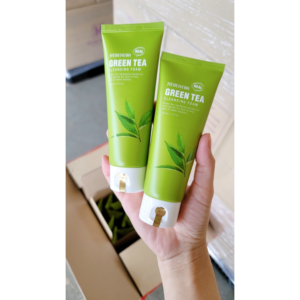 Sữa Rửa Mặt Hebeheba Charcoal - Collagen - Rice - Aloe - Greentea Cleansing Foam 120ml