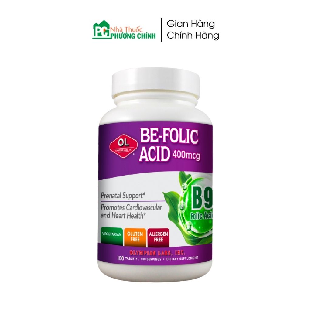 Axit Folic Cho Bà Bầu Be Folic Acid Olympian Labs - Bổ Máu, Phòng Ngừa Dị Tật Ống Thần Kinh Thai Nhi